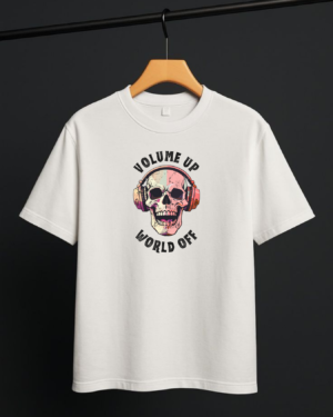 Volume Up, World Off - Unisex Oversized Tee