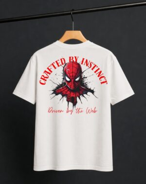Crafted By Instinct (White)  - Unisex Oversized Tshirt